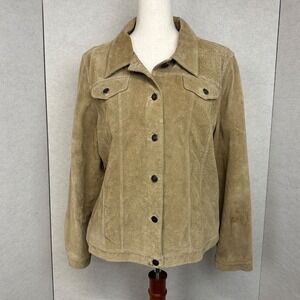 Vintage Fabio Suede Leather Trucker Jacket Cowgirl 90s Brown XL Machine Washable